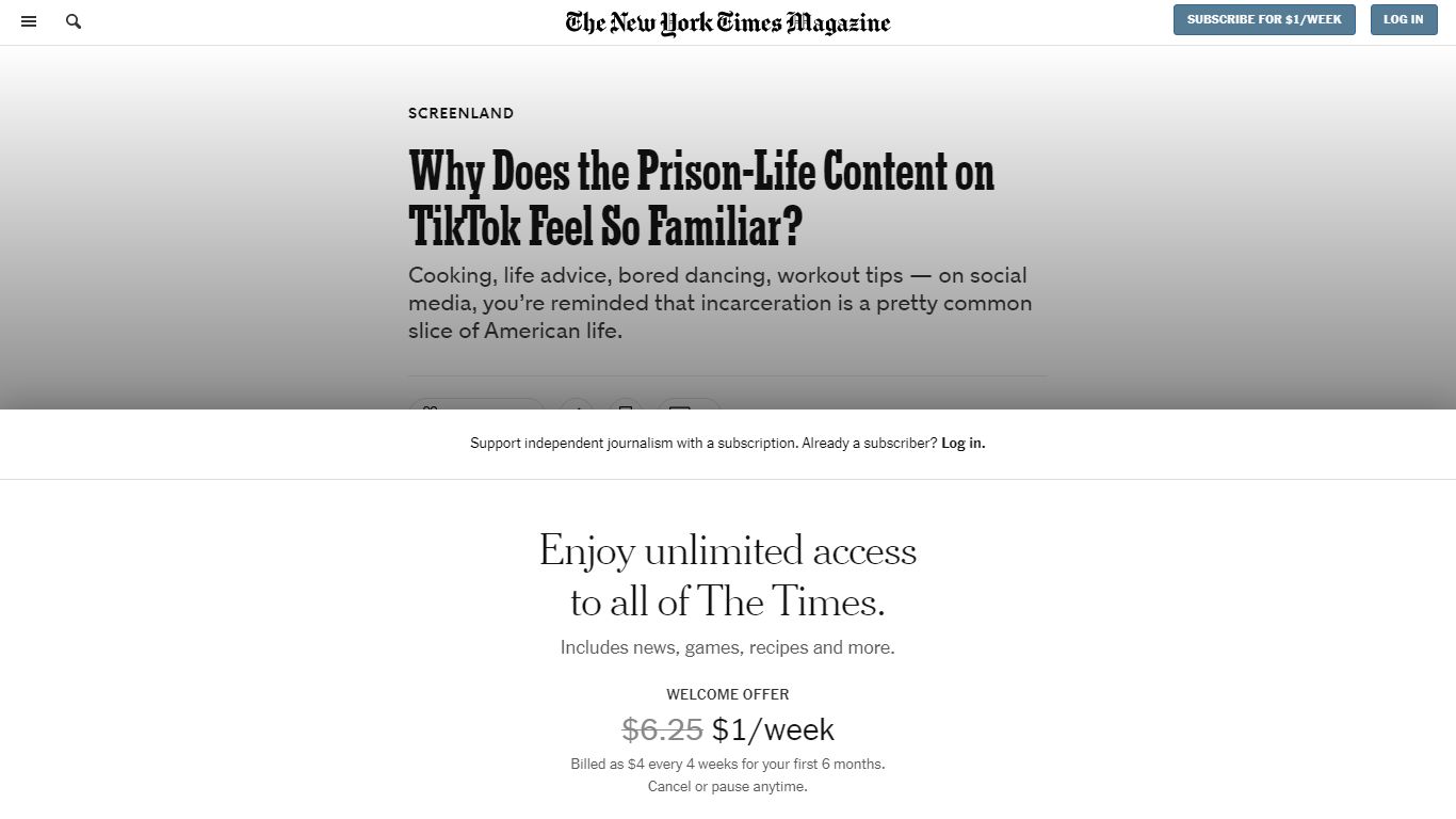 Why Does the Prison-Life Content on TikTok Feel So Familiar?